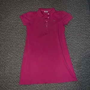 Lacoste pink polo T shirt dress